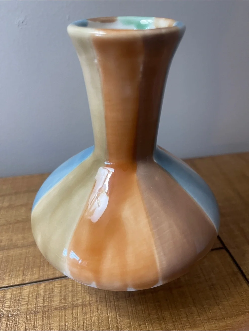 Striped Ceramic Small Vase